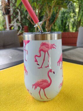 TAL Wine Tumbler Flamingo Double Wall Insulated Stainless 16oz